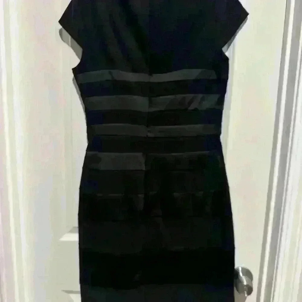 Black Satin Dress by Sangria Size 8 - Picture 4 of 4